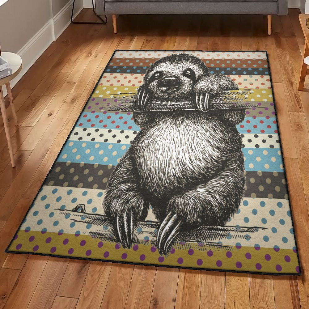 Sloth Washable Sloth Rug Rectangle Rugs Washable Area Rug Non-Slip Carpet For Living Room Bedroom