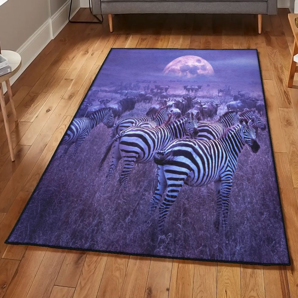Purple Carpet Zebra Purple Rug Rectangle Rugs Washable Area Rug Non-Slip Carpet For Living Room Bedroom
