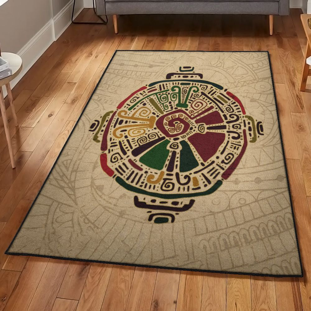 Rugs Hunab Ku Mayan Rug Rectangle Rugs Washable Area Rug Non-Slip Carpet For Living Room Bedroom