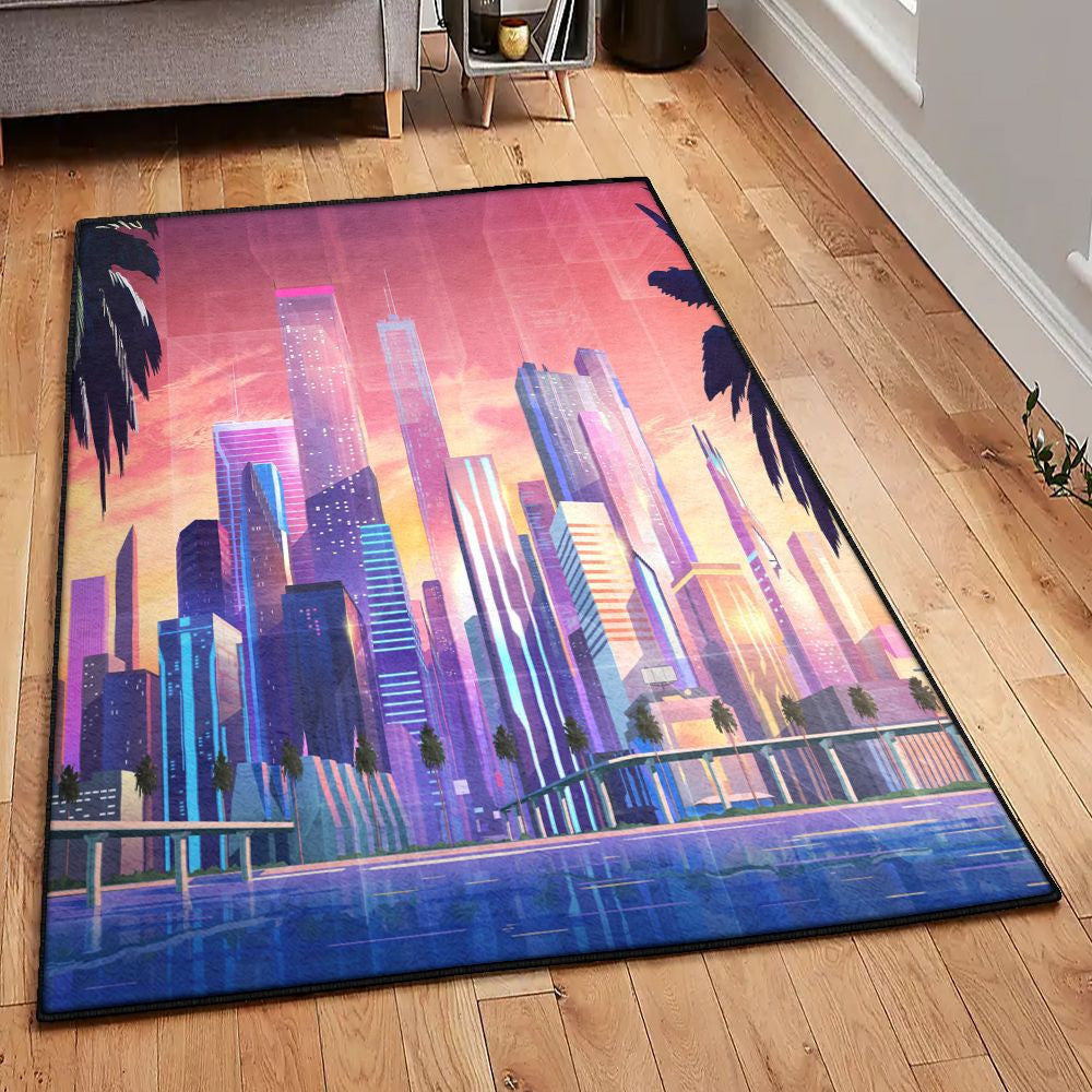 Urban Carpet Moonbeam City Rug Rectangle Rugs Washable Area Rug Non-Slip Carpet For Living Room Bedroom