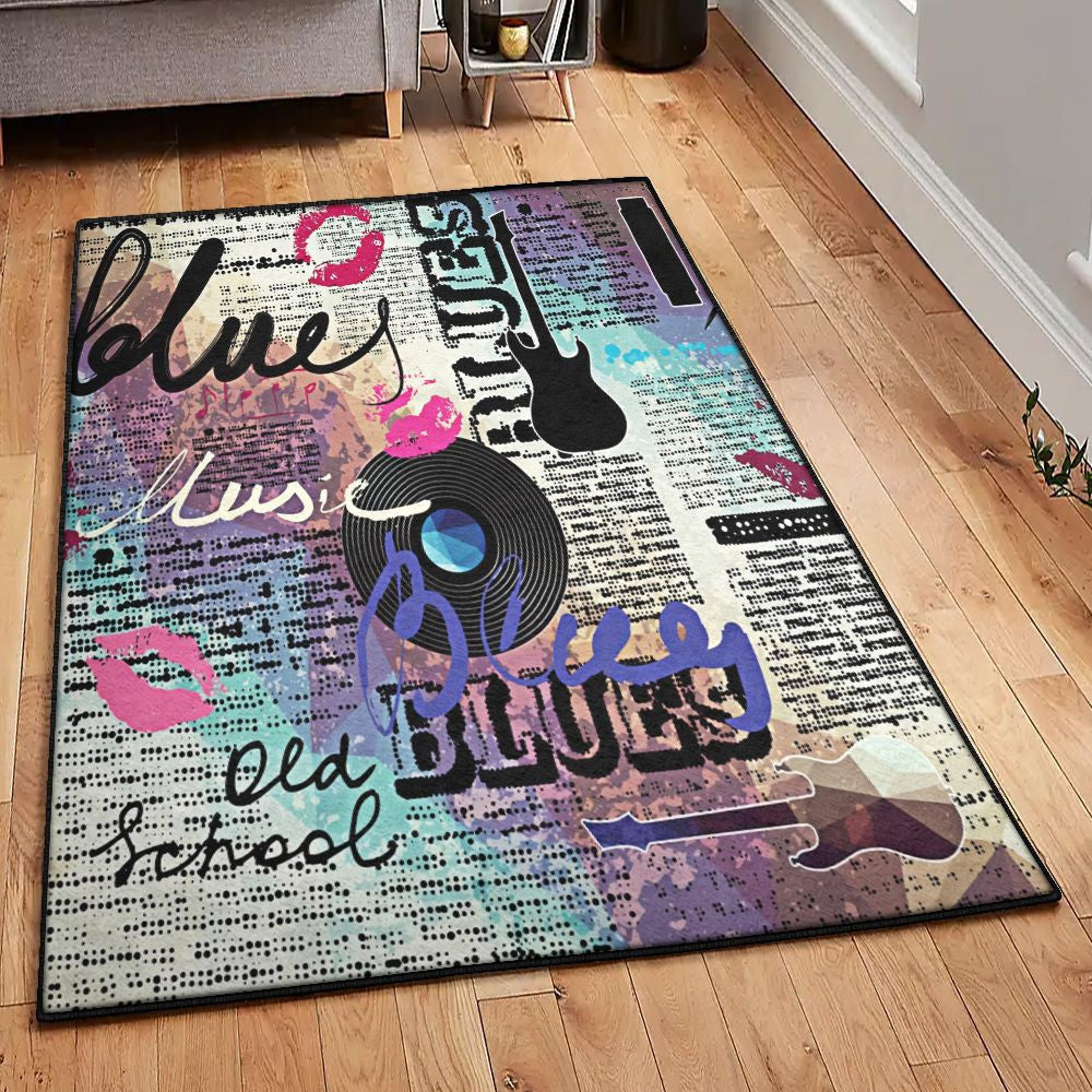 Melody Large Music Rug Rectangle Rugs Washable Area Rug Non-Slip Carpet For Living Room Bedroom