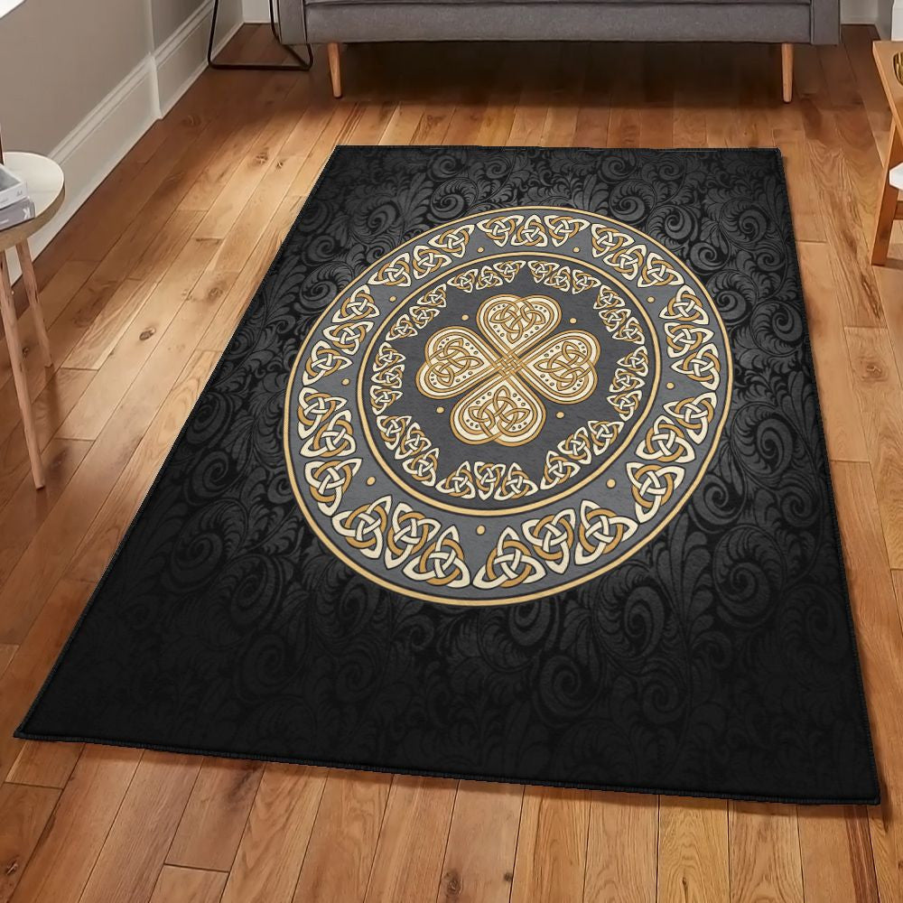 St Patrick's Day Carpets Irish Celtic Rug Rectangle Rugs Washable Area Rug Non-Slip Carpet For Living Room Bedroom