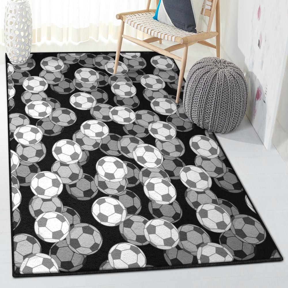 Soccer Washable Rugs Soccer Pattern Rug Rectangle Rugs Washable Area Rug Non-Slip Carpet For Living Room Bedroom