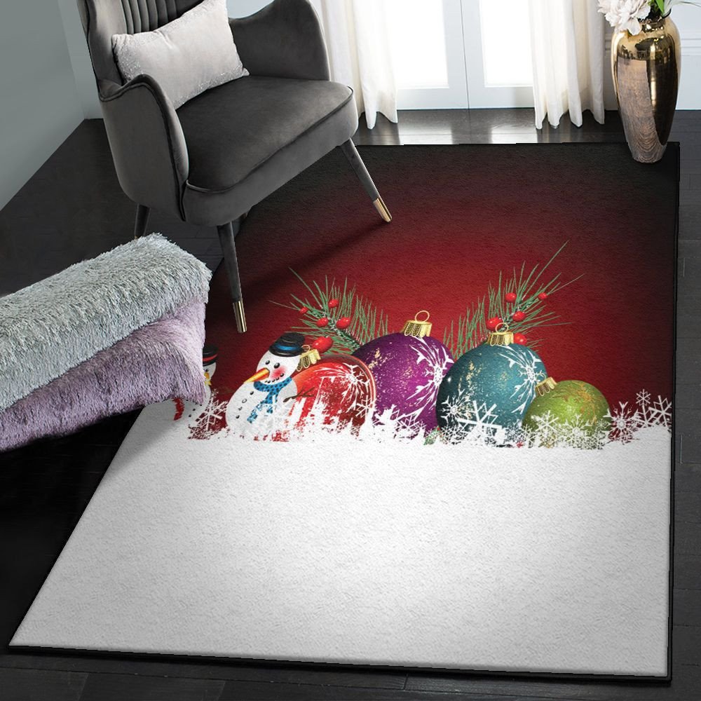Xmas Christmas Rug Rectangle Rugs Washable Area Rug Non-Slip Carpet For Living Room Bedroom