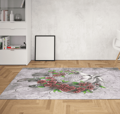 One Horned Horse Bedroom Rugs Unicorn Dreamcatcher Rug Rectangle Rugs Washable Area Rug Non-Slip Carpet For Living Room Bedroom