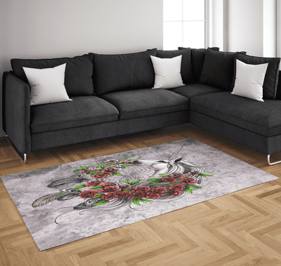 One Horned Horse Bedroom Rugs Unicorn Dreamcatcher Rug Rectangle Rugs Washable Area Rug Non-Slip Carpet For Living Room Bedroom