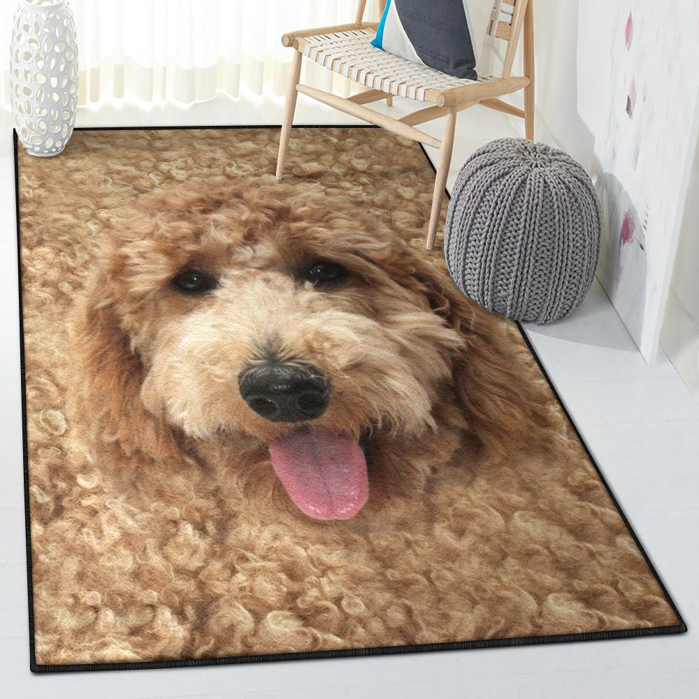 Puppy Washable Rugs Cute Goldendoodle Doodle Funny Dog 1 Rug Rectangle Rugs Washable Area Rug Non-Slip Carpet For Living Room Bedroom