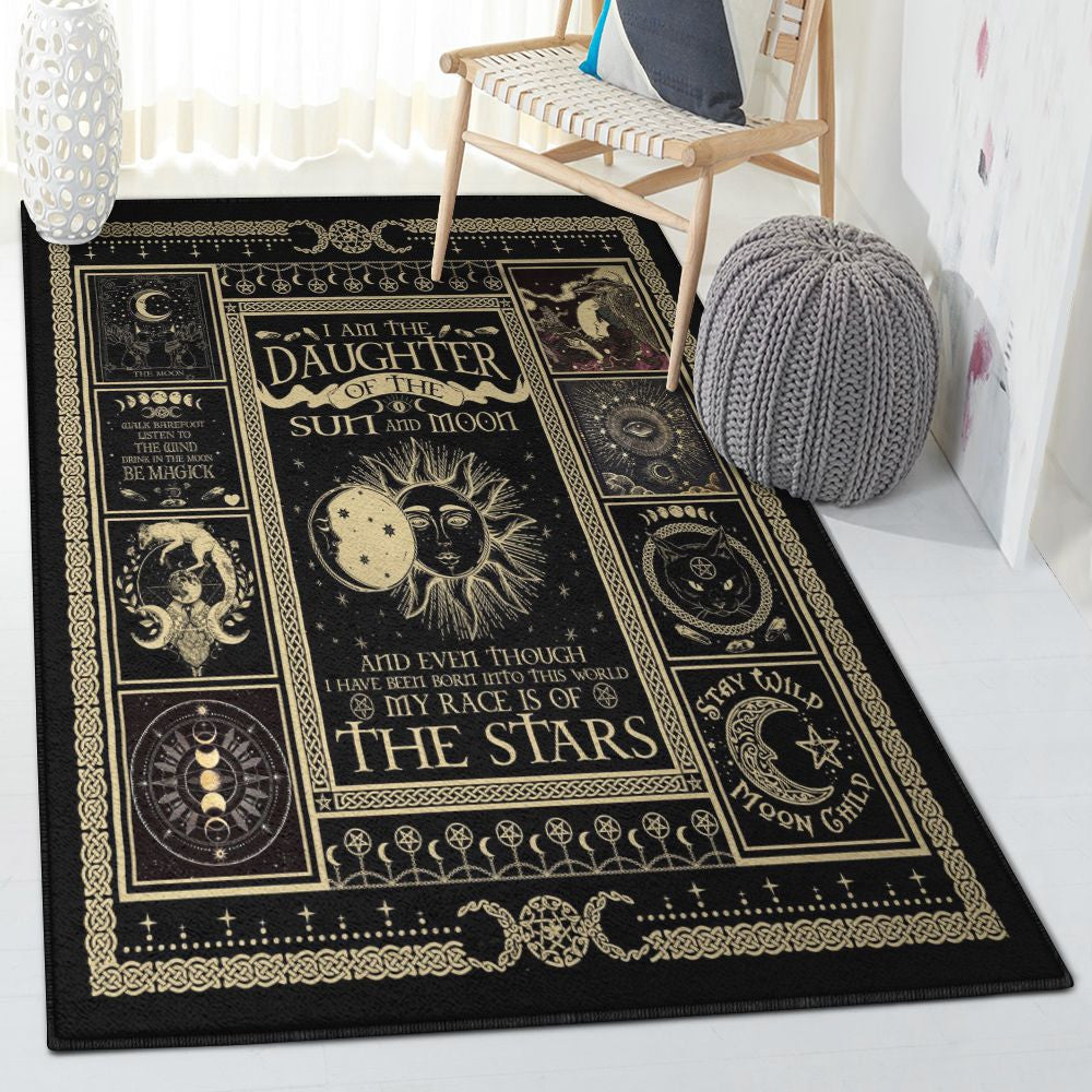 Sun Daughter Of The Sun And Moon Rug Rectangle Rugs Washable Area Rug Non-Slip Carpet For Living Room Bedroom