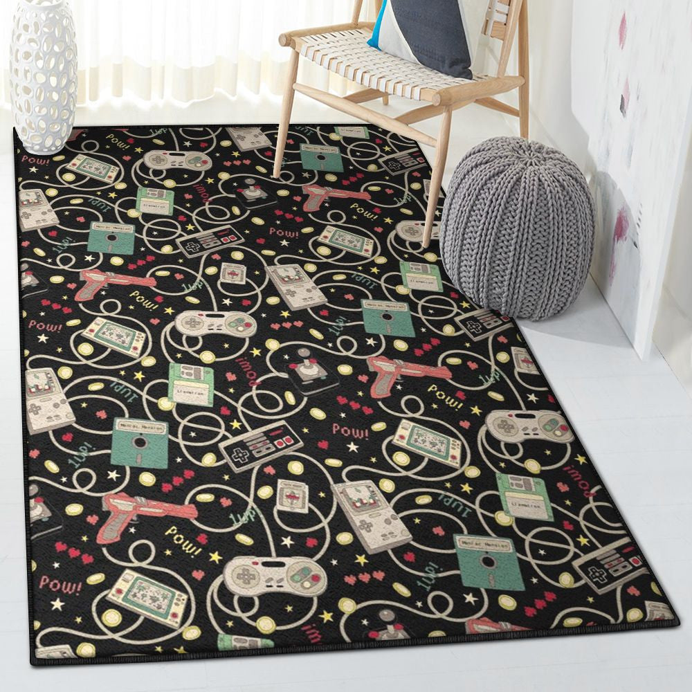 Video Games Modern Rugs Video Game Rug Rectangle Rugs Washable Area Rug Non-Slip Carpet For Living Room Bedroom