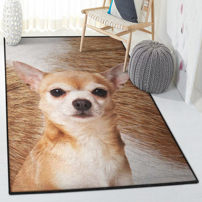 Tiny Dog Kitchen Rugs Cute Chihuahua Dog Rug Rectangle Rugs Washable Area Rug Non-Slip Carpet For Living Room Bedroom
