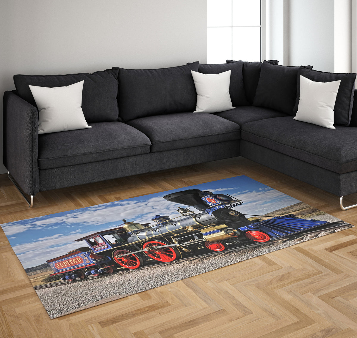 Steam Engine Jupiter Union Pacific 119 Area Rug