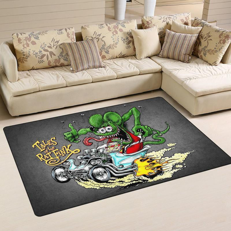 Hotrod Rug Rat Fink Hot Rod Muscle Car 03970 Living Room Rugs, Bedroom Rugs, Kitchen Rugs