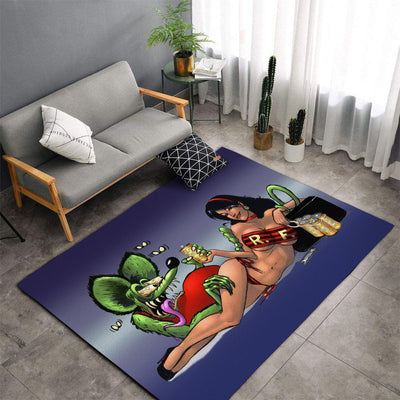 Rat Fink Hot Rod Rug Living Room Rugs, Bedroom Rugs, Kitchen Rugs