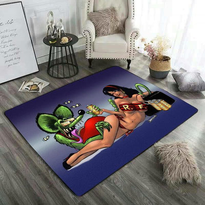 Rat Fink Hot Rod Rug Living Room Rugs, Bedroom Rugs, Kitchen Rugs