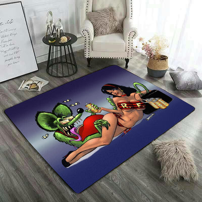 Rat Fink Hot Rod Rug Living Room Rugs, Bedroom Rugs, Kitchen Rugs