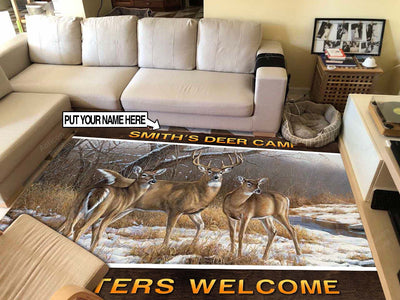 Personalized Deer Camp Hunters Welcome Rug