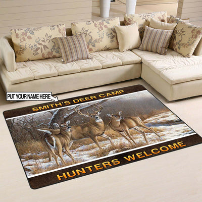 Personalized Deer Camp Hunters Welcome Rug