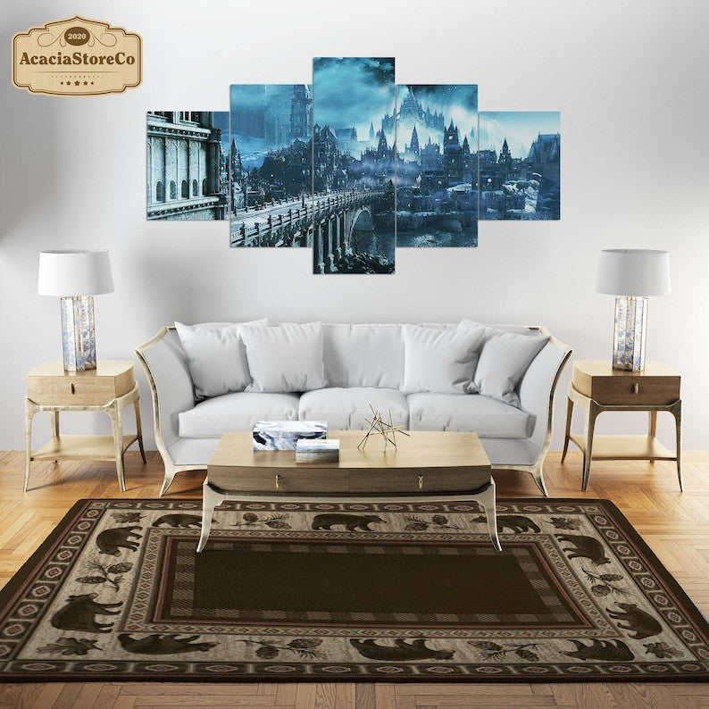 Cabin Style Area Rustic Bear Rug, Rustic Bear Carpet, Large Vintage Rug, Rugs For Living Room, Home Decor Rug