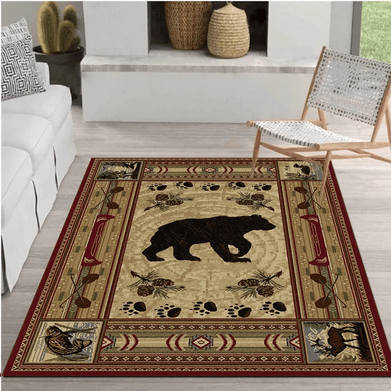 Deer Bear Moose Area Rug for Home Decor Kitchen Bedroom Bathroom Living Room Bedroom Laundry Room