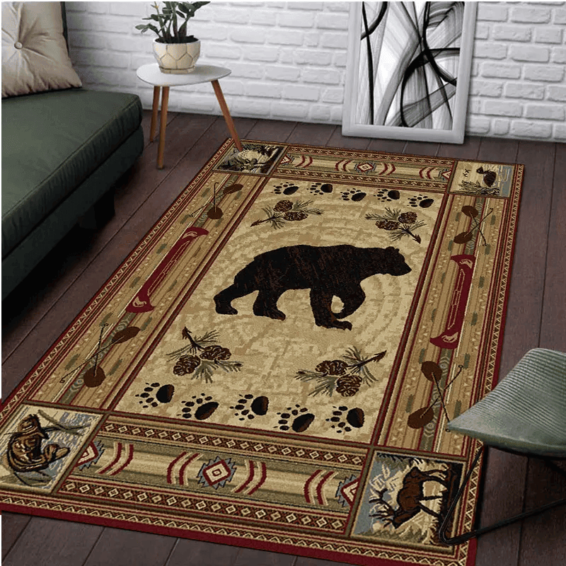 Deer Bear Moose Area Rug for Home Decor Kitchen Bedroom Bathroom Living Room Bedroom Laundry Room