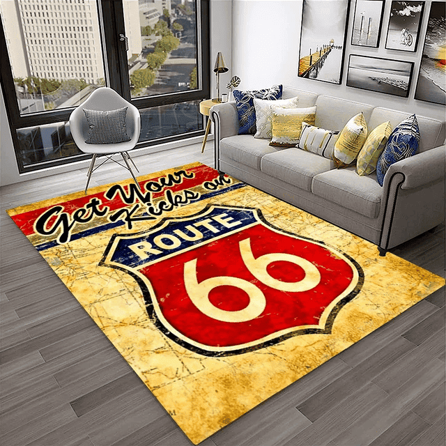 Get Your Kicks On Route 66 Vintage Route 66 Area Rug