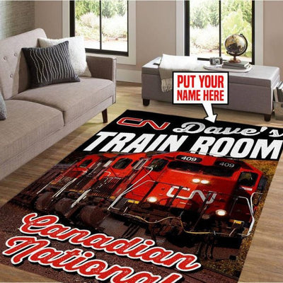 Personalized CN Canadian National Railroad Area Rug Home Decor