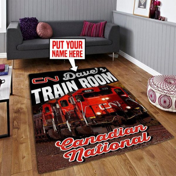 Personalized CN Canadian National Railroad Area Rug Home Decor