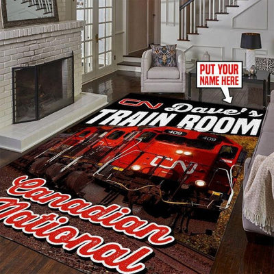 Personalized CN Canadian National Railroad Area Rug Home Decor