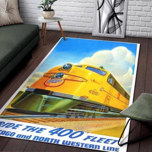 Chicago Rug Ride The 400 Fleet Chicago And North Western Line Area Rug