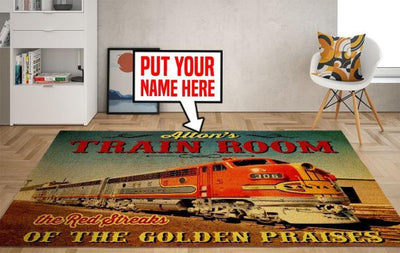 Personalized Santa Fe Train Room Area Rug