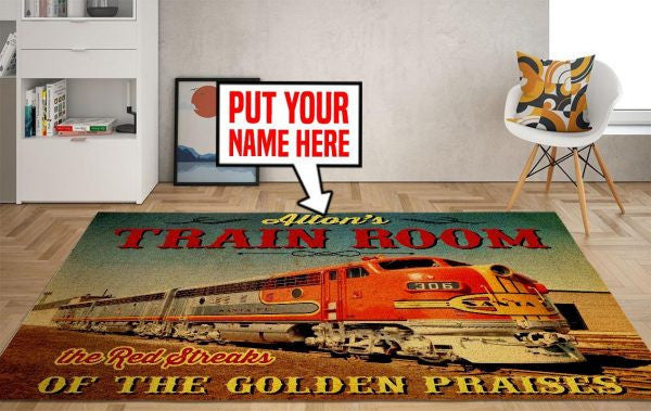 Personalized Santa Fe Train Room Area Rug