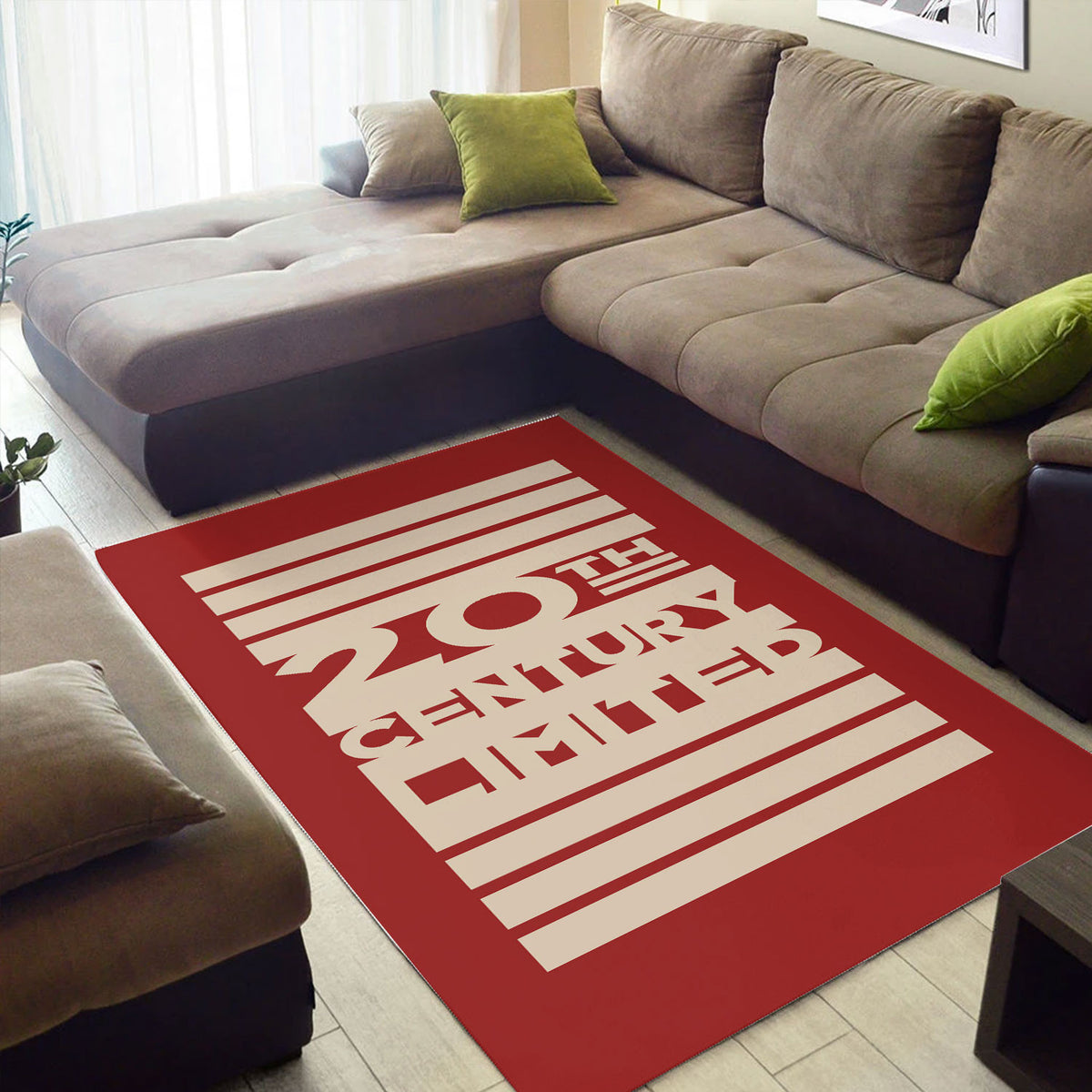 20th Century Limited Red Area Rug All Over Print Gift For Train Lovers