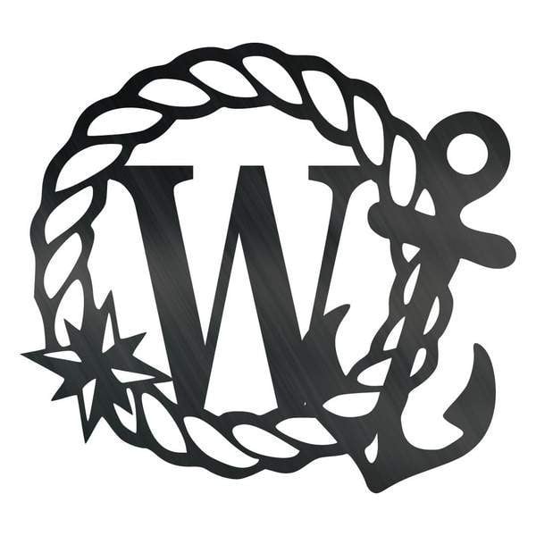Anchor Monogram Initial Customized Metal Signs Custom Metal Sign Custom Signs Metal Sign