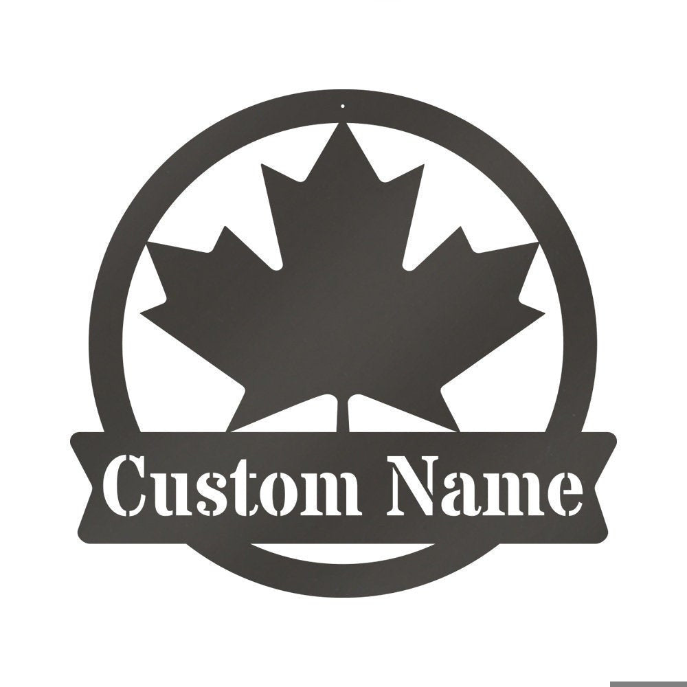 Maple Leaf Monogram Canada Metal Sign Personalized Maple Leaf Monogram Sign Family Address Sign Family Sign Canadian Gift