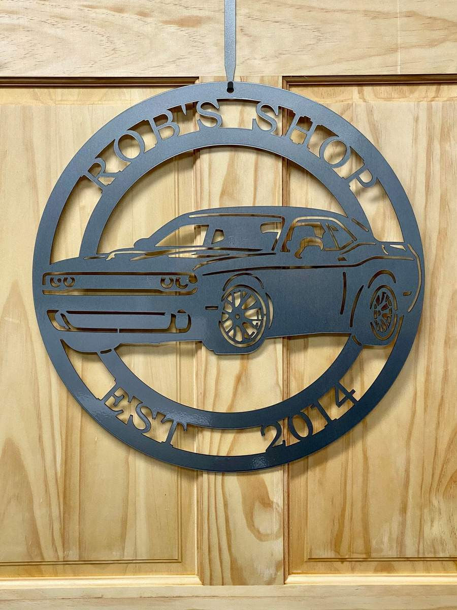 2016 Challenger Sports Car Sign Cut Metal Sign Metal House Sign