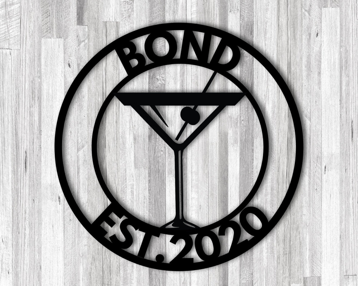 Personalized Bar Theme Signcustom Bar Theme Signdrink Signmetal Family Name Sign For Bar Martini Lover Giftlast Name Signwhiskey Decor
