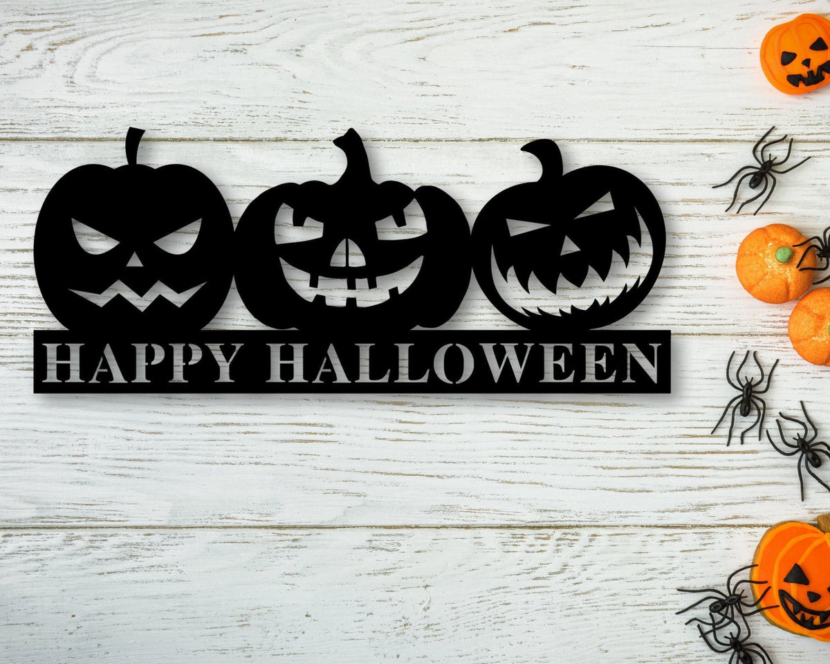 Halloween Decor Halloween Sign Pumpkin Sign Personalized Halloween Sign Halloween Metal Sign Happy Halloween Sign Jack O Lantern Sign