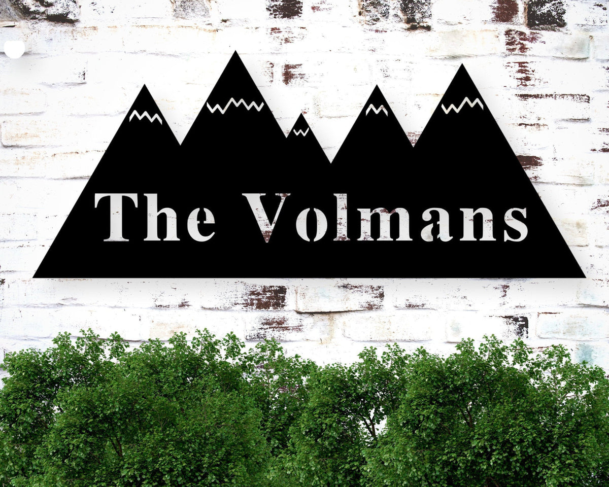 Mountains Mountains Scandinavian Decor Idea Gift Custom Metal Sign Mountain Rangepersonalized