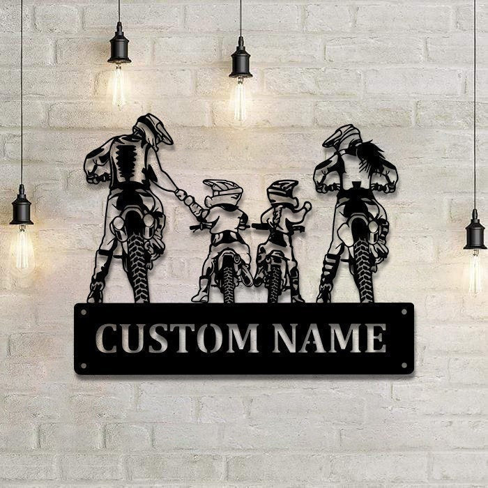 Personalized Family Motorcycle Metal Sign Metal Garage Sign Motorcycle Metal Sign Garage Decoration Steel Metal Art Motor Bike Sign