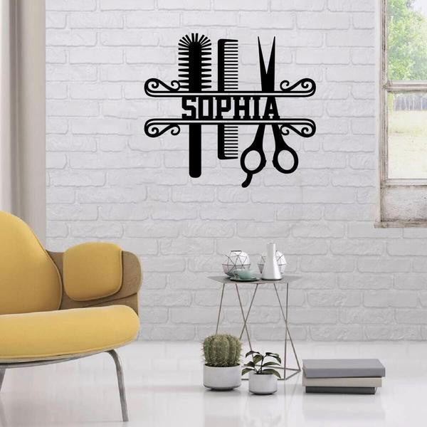 Hair Salon Customizable Cut Metal Sign
