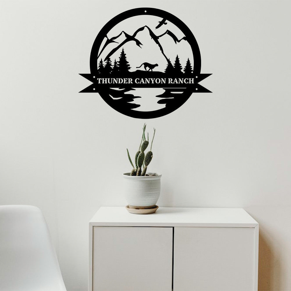 Mountain Lion Name Metal Sign Christmas Gift Last Name Art Family Name Sign Hunting Gift Wall Decor Mountain Lion Sign