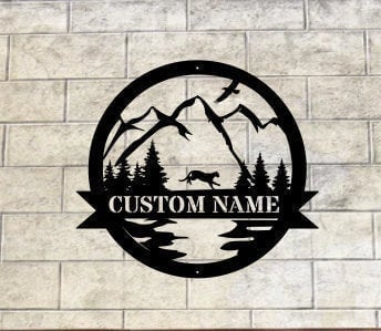 Mountain Lion Name Metal Sign Christmas Gift Last Name Art Family Name Sign Hunting Gift Wall Decor Mountain Lion Sign