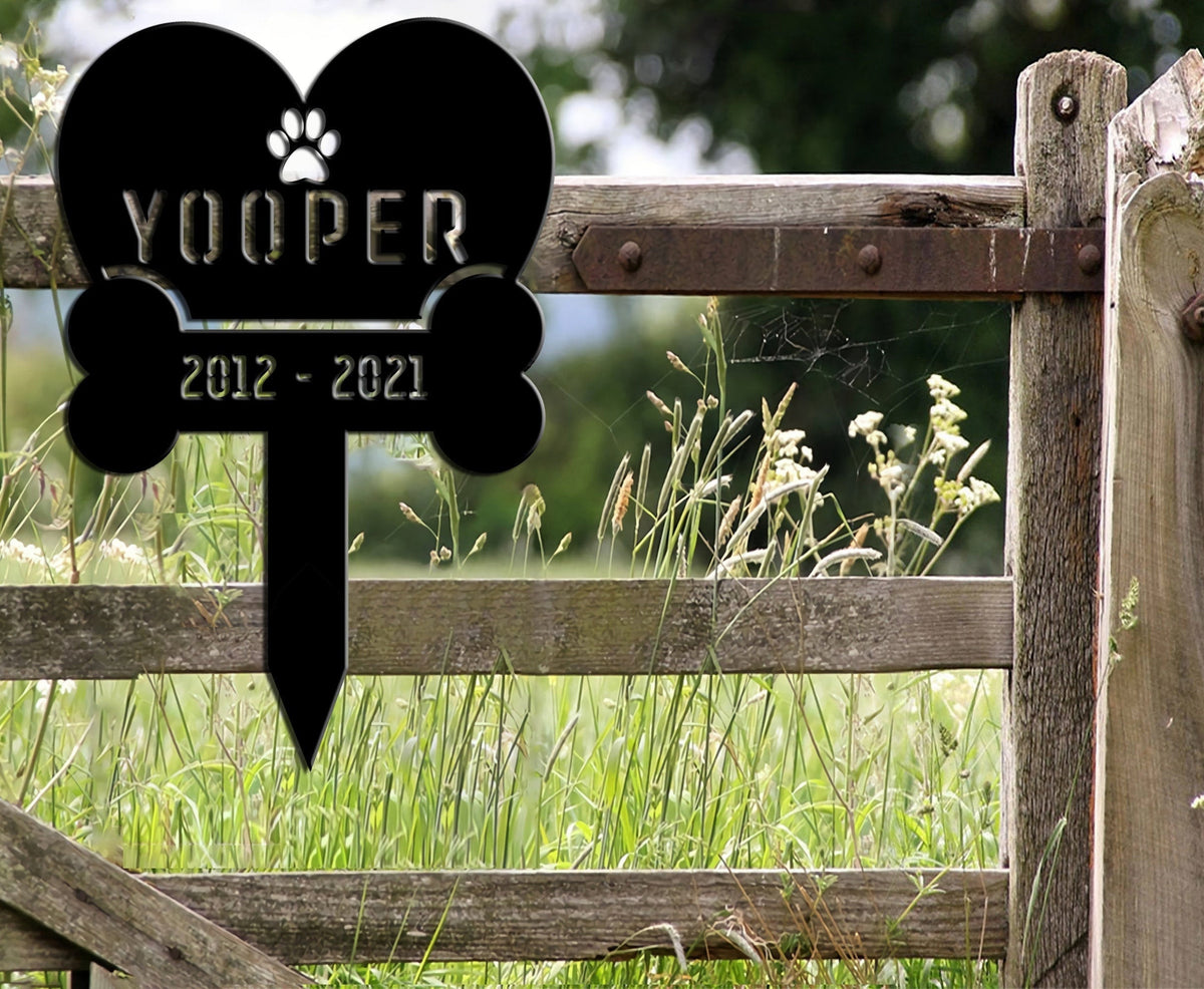Pet Memorial Metal Garden Stake Dog Cat Memorial Yard Sign Pet Loss Gift Dog Garden Sign Dog Memorial Markerbone Paw Print
