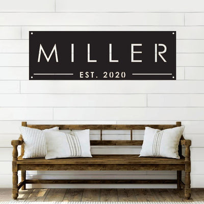 Family Name Est Metal Sign