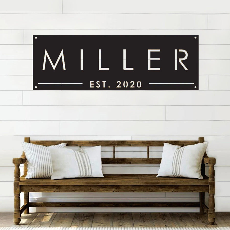 Family Name Est Metal Sign
