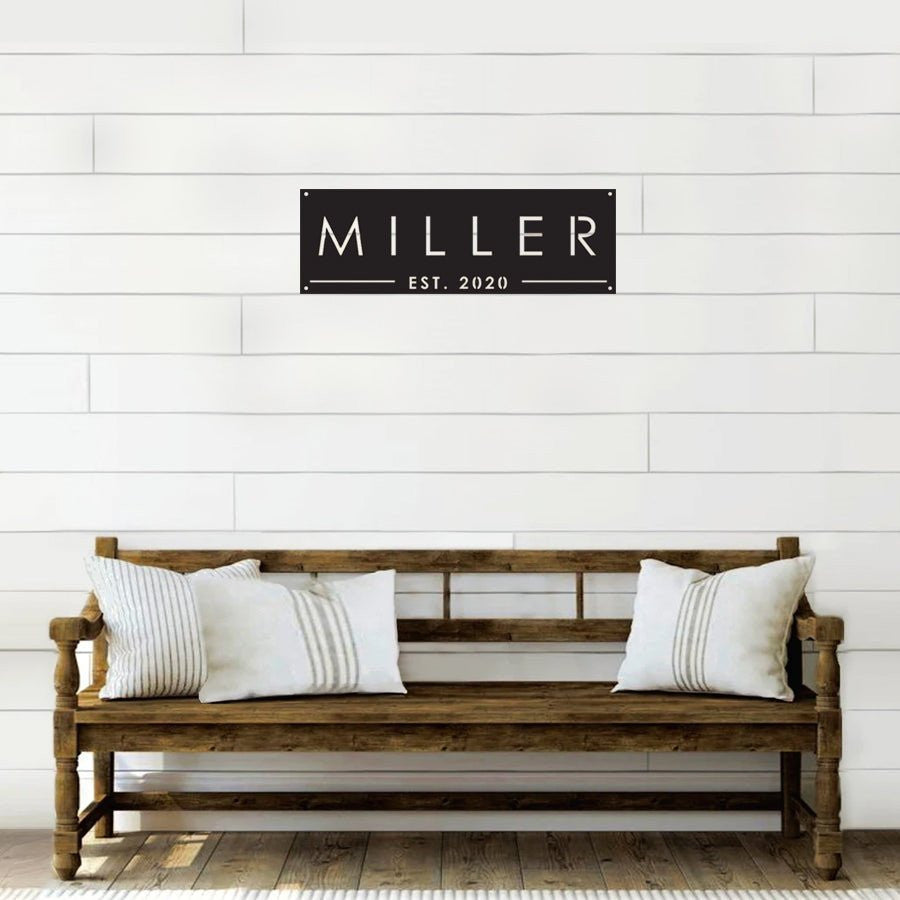 Family Name Est Metal Sign