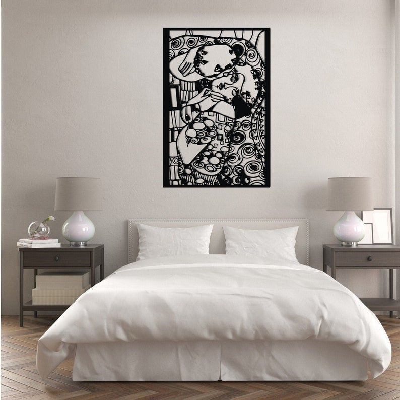 Klimt Kiss gustav Klimt Metal Wall Decor The Kiss Weltkarte Housewarming Gift World Map Carte Du Monde