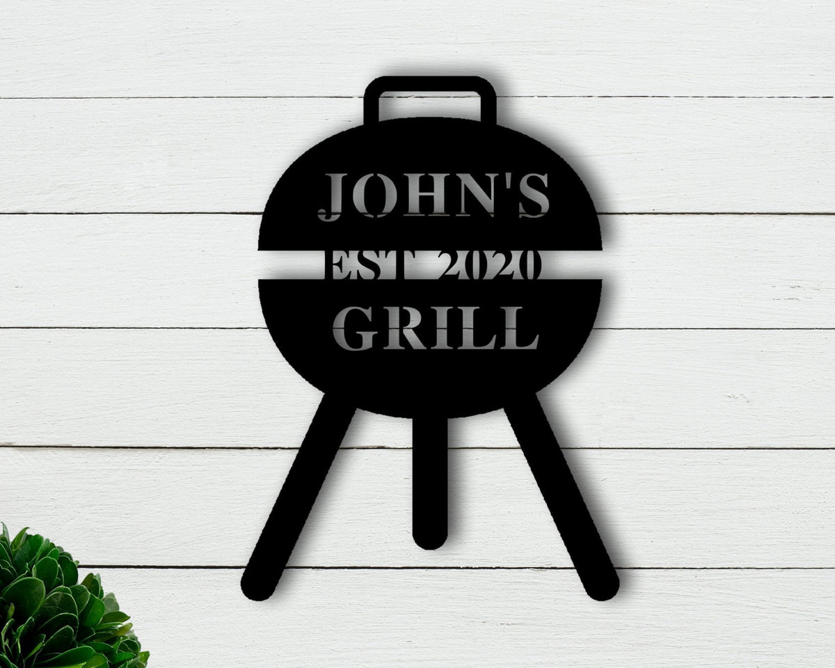 Personalized Metal Bbq Sign Bbq Grill Sign Ourdoor Kitchen Metal Signs Personalized Grill Sign Bbq Party Decor