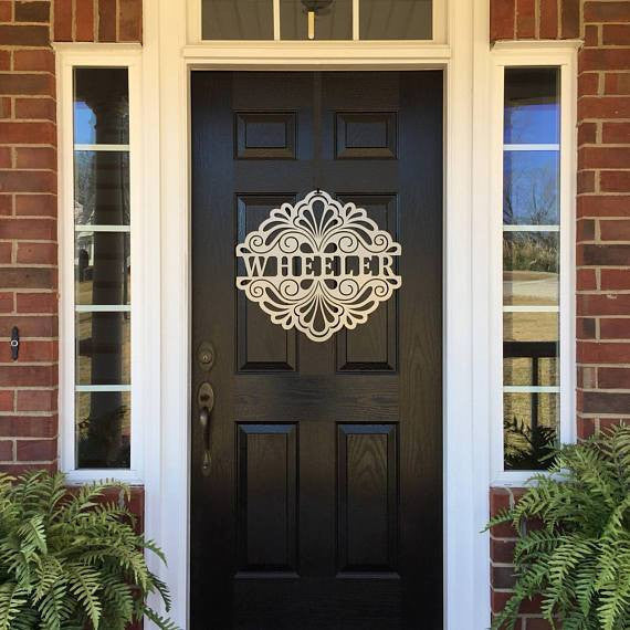 Elegant Family Name Seashell Sign Cut Metal Sign Metal House Sign