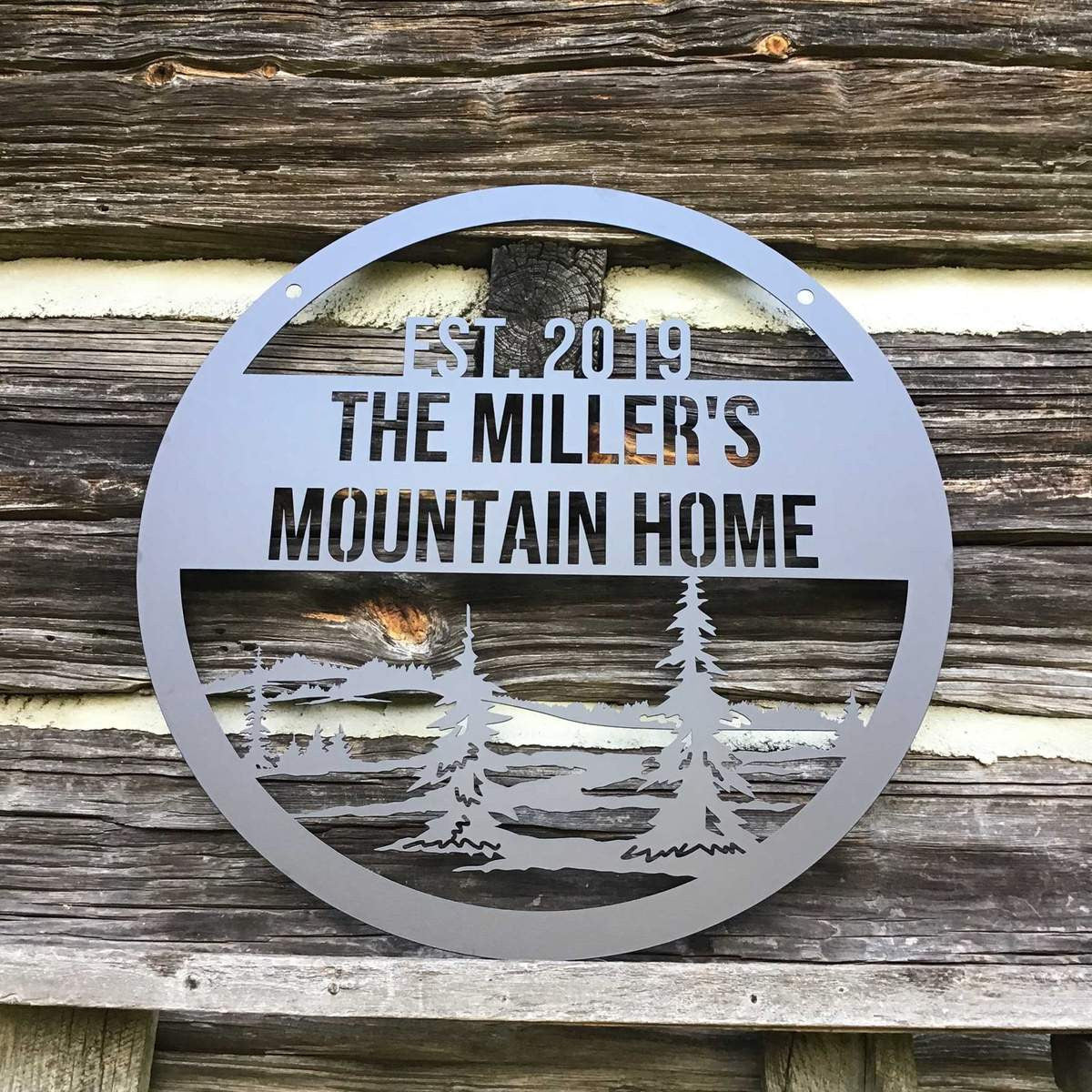 Custom Metal Family Mountain Sign Cut Metal Sign Metal House Sign
